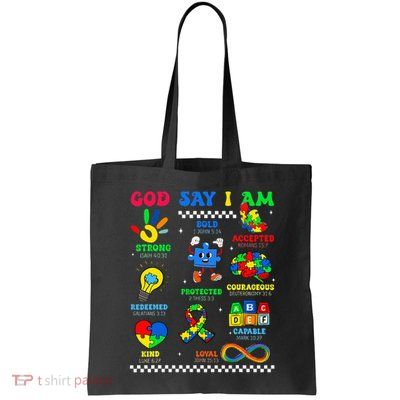 God Says I Am Be Kind Autism Awareness  Bag