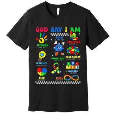 God Says I Am Be Kind Autism Awareness  Premium T-Shirt