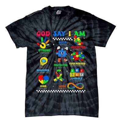 God Says I Am Be Kind Autism Awareness  Tie-Dye T-Shirt