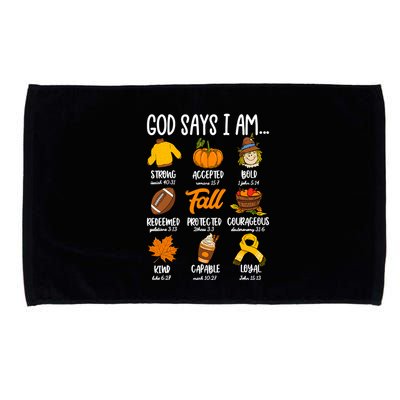 God Says I Am Fall Vibes Autumn Christian Microfiber Hand Towel