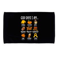 God Says I Am Fall Vibes Autumn Christian Microfiber Hand Towel