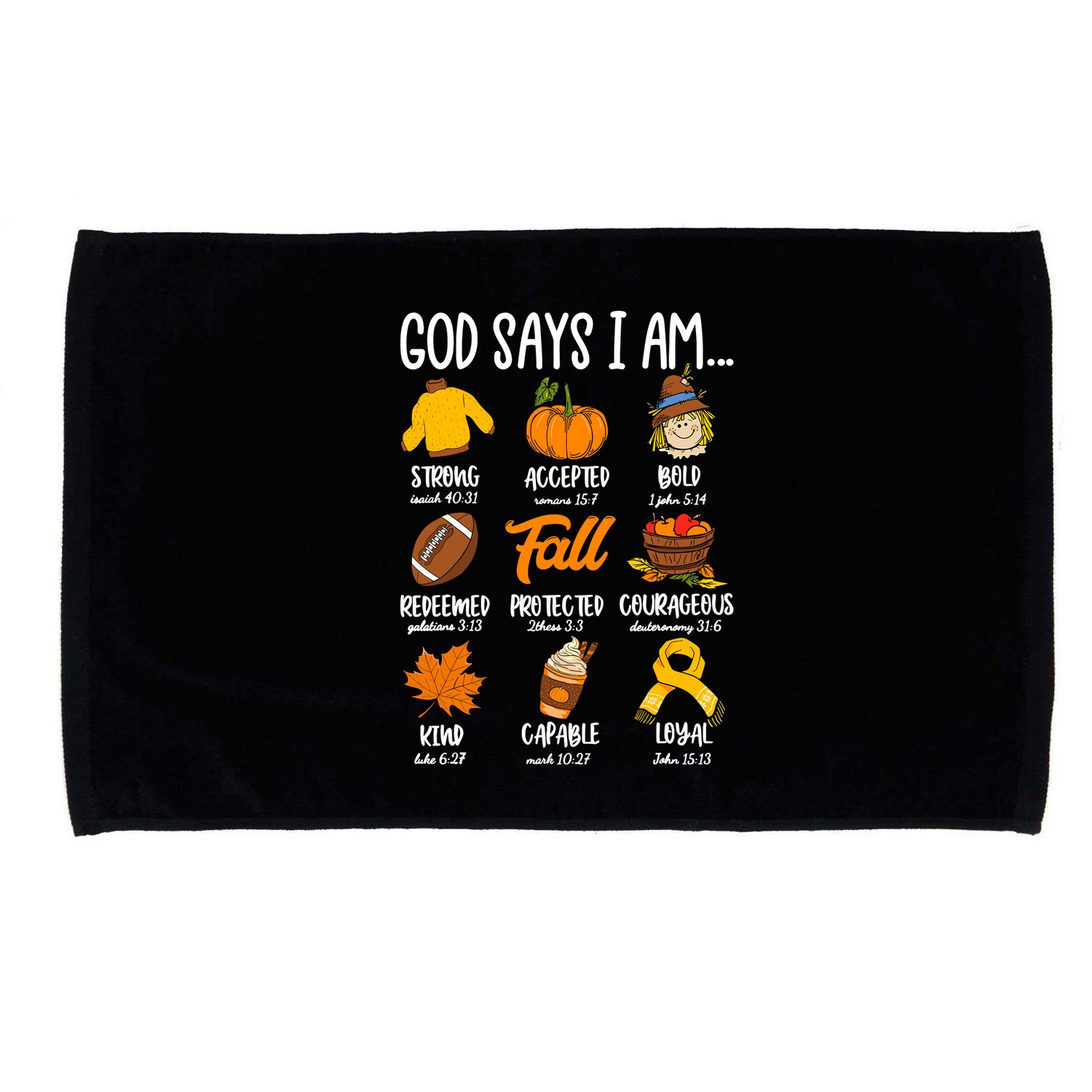 God Says I Am Fall Vibes Autumn Christian Microfiber Hand Towel