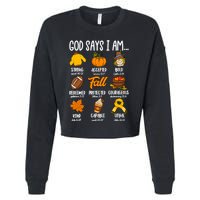 God Says I Am Fall Vibes Autumn Christian Cropped Pullover Crew