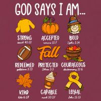 God Says I Am Fall Vibes Autumn Christian 16oz Travel Tumbler