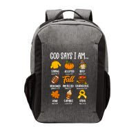 God Says I Am Fall Vibes Autumn Christian Vector Backpack