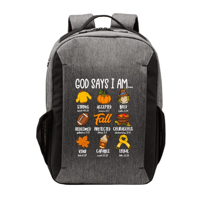 God Says I Am Fall Vibes Autumn Christian Vector Backpack