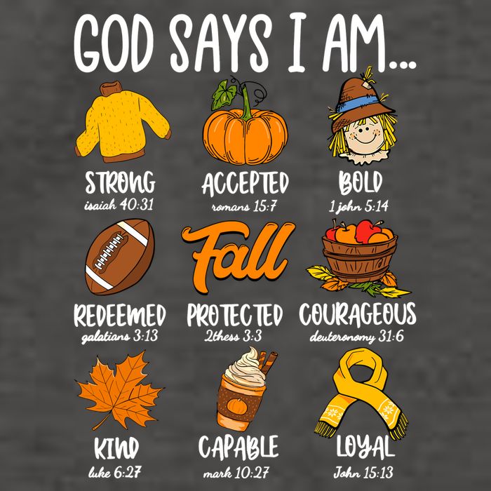 God Says I Am Fall Vibes Autumn Christian Vector Backpack