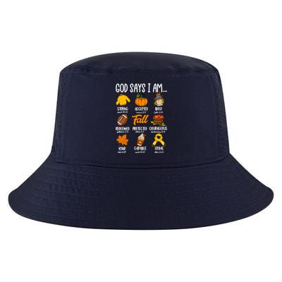 God Says I Am Fall Vibes Autumn Christian Cool Comfort Performance Bucket Hat