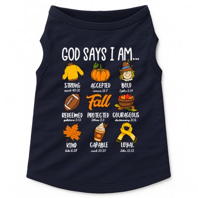 God Says I Am Fall Vibes Autumn Christian Doggie Tank