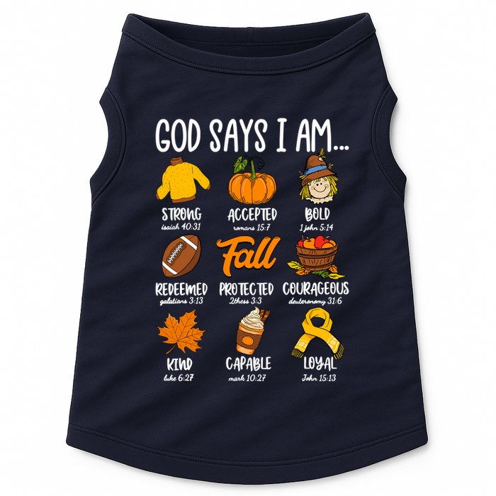 God Says I Am Fall Vibes Autumn Christian Doggie Tank