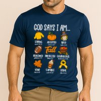 God Says I Am Fall Vibes Autumn Christian Performance Shirt