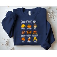 God Says I Am Fall Vibes Autumn Christian Sweatshirt