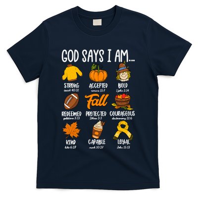 God Says I Am Fall Vibes Autumn Christian T-Shirt