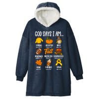 God Says I Am Fall Vibes Autumn Christian Hooded Wearable Blanket