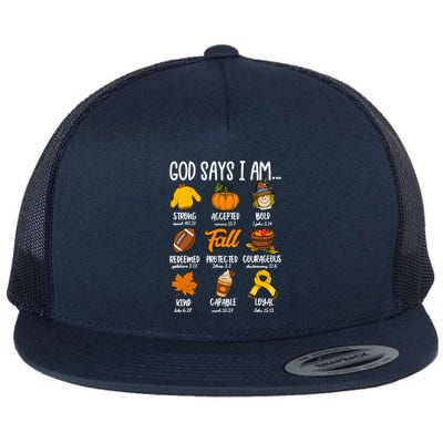God Says I Am Fall Vibes Autumn Christian Flatbill Hat