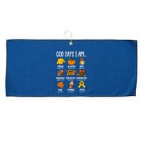 God Says I Am Fall Vibes Autumn Christian Large Microfiber Waffle Golf Towel