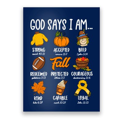God Says I Am Fall Vibes Autumn Christian Poster