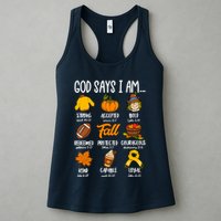 God Says I Am Fall Vibes Autumn Christian Womens Tank Top