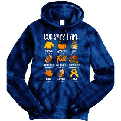God Says I Am Fall Vibes Autumn Christian Tie Dye Hoodie