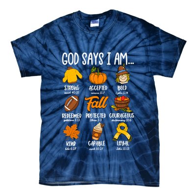 God Says I Am Fall Vibes Autumn Christian Tie-Dye T-Shirt