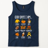 God Says I Am Fall Vibes Autumn Christian Tank Top