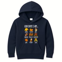 God Says I Am Fall Vibes Autumn Christian Kids Hoodie
