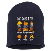 God Says I Am Fall Vibes Autumn Christian Short Acrylic Beanie
