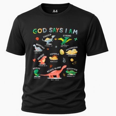 God Says I Am Dinosaur Performance Shirt