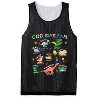 God Says I Am Dinosaur Mesh Reversible Basketball Jersey Tank