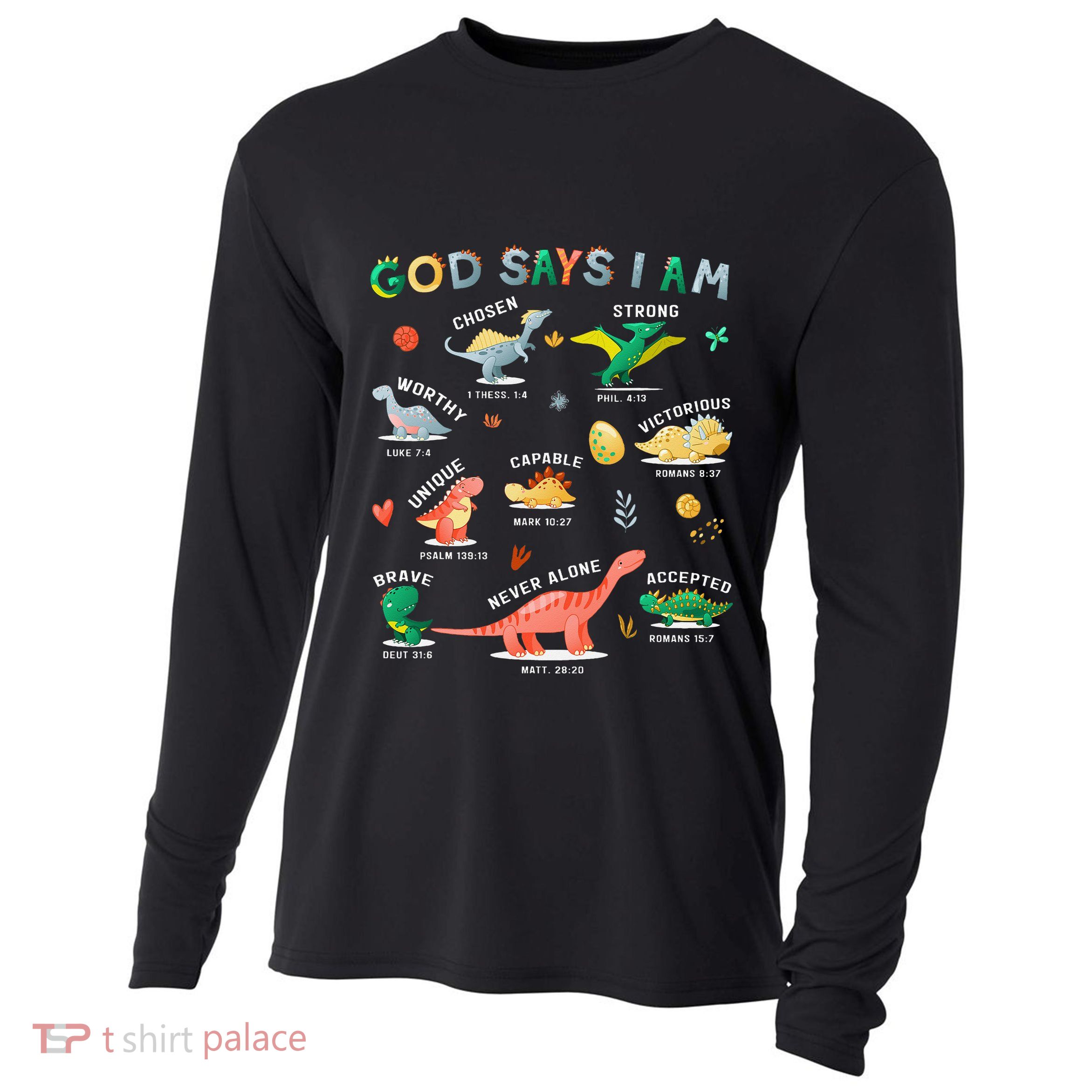 God Says I Am Dinosaur Cooling Performance Long Sleeve Crew