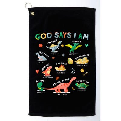 God Says I Am Dinosaur Golf Towel