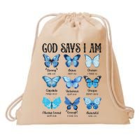 God Says I Am Butterfly Christian Religious Drawstring Bag