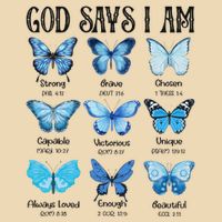 God Says I Am Butterfly Christian Religious Drawstring Bag