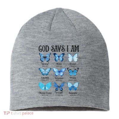 God Says I Am Butterfly Christian Religious Sustainable Beanie