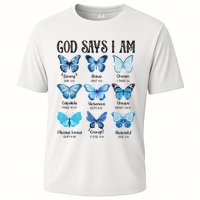 God Says I Am Butterfly Christian Religious Cooling Performance Crew T-Shirt
