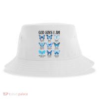 God Says I Am Butterfly Christian Religious Sustainable Bucket Hat
