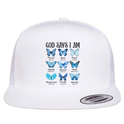 God Says I Am Butterfly Christian Religious Flatbill Hat