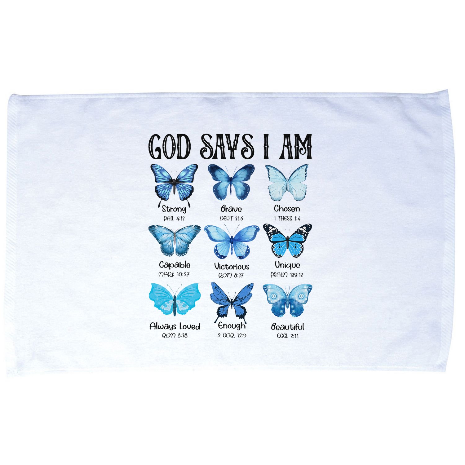 God Says I Am Butterfly Christian Religious Microfiber Hand Towel