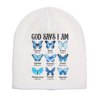 God Says I Am Butterfly Christian Religious Short Acrylic Beanie