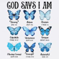 God Says I Am Butterfly Christian Religious Short Acrylic Beanie