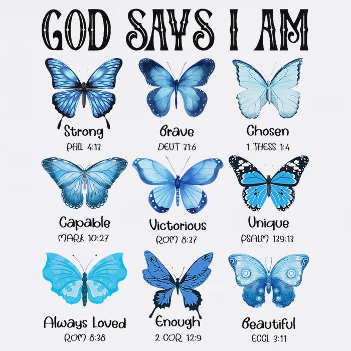 God Says I Am Butterfly Christian Religious Short Acrylic Beanie