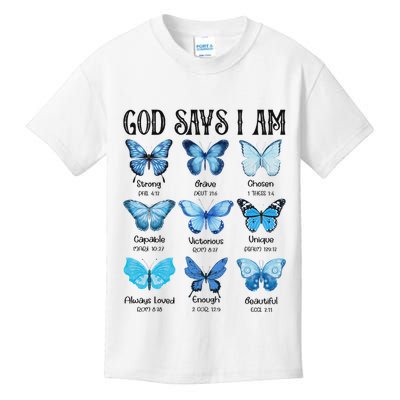 God Says I Am Butterfly Christian Religious Kids T-Shirt