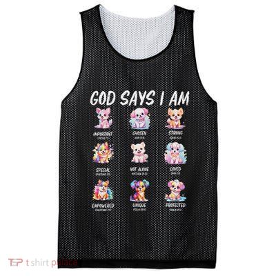 God Says I Am Cute Dog Bible Verse Mesh Reversible Basketball Jersey Tank