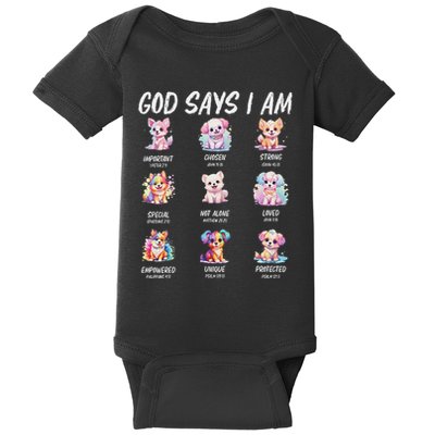 God Says I Am Cute Dog Bible Verse Baby Bodysuit