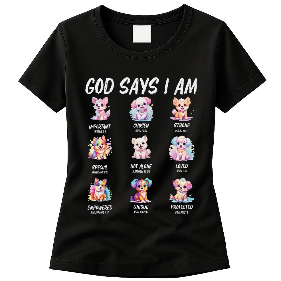 God Says I Am Cute Dog Bible Verse Womens T-Shirt