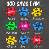 God Says I Am Bible Verses Christian Autism Awareness Puzzle Vector Backpack