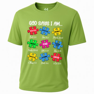 God Says I Am Bible Verses Christian Autism Awareness Puzzle Performance Shirt