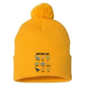 God Says I Am Handsome Pom Pom 12in Knit Beanie