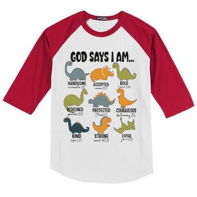 God Says I Am Handsome Kids Colorblock Raglan Jersey