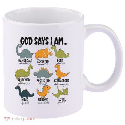 God Says I Am Handsome 11oz C Handle Ceramic Mug